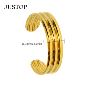 Pulseras OEM/OEM Personalizadas, de Acero Inoxidable, Resistentes al Agua, con Baño de Oro, Joyería Moderna e Hipoalergénica, Marca Justop - Product Image 5
