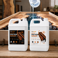 Résine époxy professionnelle écologique à double composant pour la fabrication de tables en bois flotté, la construction et le transport, résistante aux UV, profonde