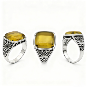 Bague homme de luxe en argent 925 avec bague en agate avec bague pour homme en pierre d'agate naturelle pour de nombreuses occasions - Product Image 1