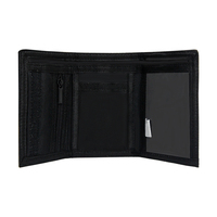 Dompet Lipat Tiga Poliester dengan Logo Kustom Grafiti, Kantong Uang dengan Resleting, Penutup Velcro, Aman, Portabel, dan Tempat Kartu