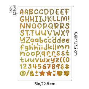 Autocollants <span class=keywords><strong>lettres</strong></span> brillants <span class=keywords><strong>de</strong></span> 0,5 pouce, série Sands, cadeau d'anniversaire, carte <span class=keywords><strong>de</strong></span> vœux DIY, carte Goo, carnet <span class=keywords><strong>de</strong></span> notes - Product Image 3