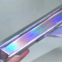 Protège-cahier portable en cuir PU de qualité supérieure avec bords vaporisés à la feuille holographique laser, design créatif pour journal (formats A5/A6)