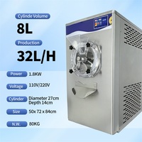 Fabricant de glace à la crème dure aux fruits et au lait en acier inoxydable certifié CE, 8L, congélateur commercial de table, certifié Energy Star, 15 minutes