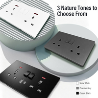 Prise murale électrique universelle britannique à double interrupteur et double broche 220V, prise de luxe avec interrupteur