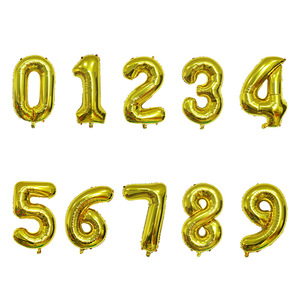 Ballons Chiffres en Aluminium Argenté et Doré de 32 Pouces, Ballons à l'Hélium pour Anniversaire, Mariage, Décorations de Fête - Product Image 2