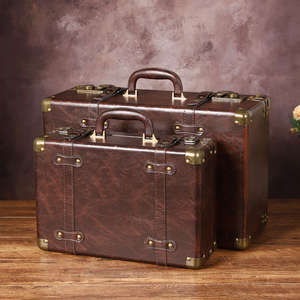 Mystic Arts Vintage Leather <b>Storage</b> <b>Box</b> Retro Style Decorative Prop <b>Box</b> For Home Office Display - Product Image 1