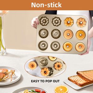 Custom Shape Metal Kitchen Gadget Muffin Cup Mould 6 Cavity Non-Stick <b>Baking</b> Pan With Doughnut Mold Cake Pan for <b>Baking</b> - Product Image 2