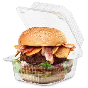 Tùy chỉnh Burger bao bì nhựa Hamburger hộp rõ ràng vỏ sò vỉ thực phẩm container hộp Hamburger hộp