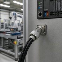 Connecteur circulaire d'aviation étanche WS16 à 9 broches mâle, IP68, avec verrouillage par vis, fiche de câble métallique pour l'automatisation industrielle