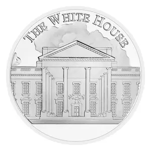 व्हाइट हाउस संग्रहणीय सिल्वर प्लेटेड स्मारिका सिक्का संयुक्त राज्य अमेरिका के 45वें राष्ट्रपति का स्मारक सिक्का