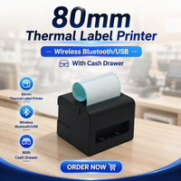 Imprimante d'étiquettes thermiques de bureau 80 mm pour petites entreprises, imprimante d'étiquettes sans fil Bluetooth
