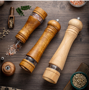 Ensemble moulin à sel et à poivre en bois avec logo personnalisé, moulin à poivre en bois à broyage manuel pour accessoires de cuisine - Product Image 5