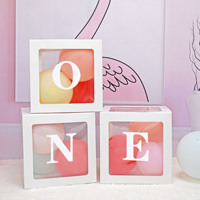 Vente en gros de boîtes transparentes en PVC 30*30*30, boîte à lettres personnalisée, boîte surprise, boîte à ballons transparente pour la décoration de fête