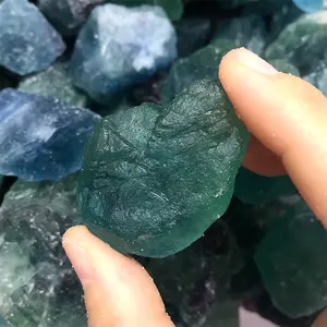 Piedra Natural de fluorita verde, espécimen Mineral rugoso, cristal de fluorita, piedra caída