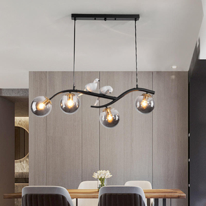 Luminaires suspendus modernes en fer et verre LED en forme d'oiseau, design créatif, à intensité variable, pour restaurants et maisons de luxe - Product Image 2