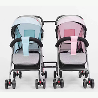 Double poussette légère pliante, assise, couchée, détachable, double grande poussette pour bébé