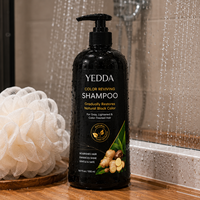 Shampooing Colorant Doux aux Herbes 5-en-1 pour Cheveux Noirs, Revitalisant et Nourrissant, Personnalisé en Usine (OEM)