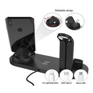 Chargement rapide de haute qualité 3/6 en 1 <span class=keywords><strong>station</strong></span> de chargeurs sans fil multifonctions Cargadores Para Celular - Product Image 4