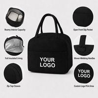 Sac isotherme réutilisable personnalisé pour le déjeuner, sac de transport thermique avec poignées tissées pour l'école et les sorties quotidiennes