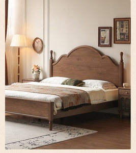Cama Beliche Moderna Estilo Americano em Madeira Maciça de Nogueira, para Uso Doméstico, Economia de Espaço, Multifuncional, Cama Grande - Product Image 4