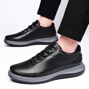 Zapatos Deportivos de Cuero Transpirables con Suela Suave 2026, Zapatos Deportivos de Cuero para Hombre con Suela Gruesa Resistente al Desgaste, Primera Capa de Piel de Vacuno de Primera Calidad - Product Image 2