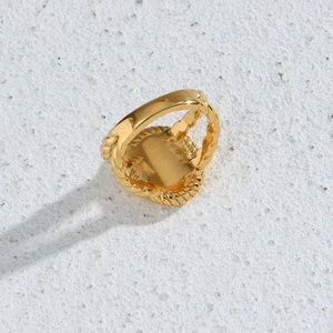 Dreamshow Chunky Hollow Out Twisted Rope <strong>Ring</strong> Oval 18K Gold Plated <strong>Rings</strong> Jewelry <strong>Stainless</strong> <strong>Steel</strong> Wholesale - Product Image 5