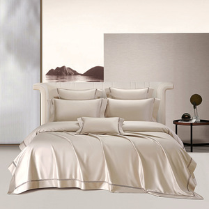 140s Count Long Staple Cotton Satin Four Piece <b>Bedding</b> <b>Set</b> 1.8m Bed Light Luxury Solid Color All Season Breathable - Product Image 2