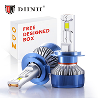 Ampoules de phares LED en aluminium super lumineuses DIINII Y2-H7 140W 20000LM 6000K-6500K H7/H11/H3/H4/9004/9005 Phares de voiture LED 12V