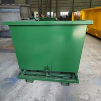 Bac basculant en acier de 0,5 m³ pour chariot élévateur, benne à déchets auto-vidante, conteneur de traitement des déchets pour la construction