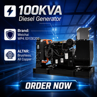 Générateur diesel 100 kVA à châssis ouvert/silencieux, ATS automatique, télécommande, 50/60 Hz, triphasé, alternateur 100 % cuivre |   Générateur diesel