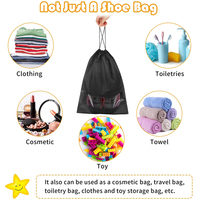 Sac en filet de polyester lavable et écologique avec cordon de serrage, personnalisable avec logo, petite pochette en filet pour emballer jouets, balles, vêtements, linge, voyages