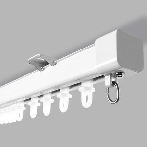 Rail de <span class=keywords><strong>rideau</strong></span> simple réglable en alliage d'aluminium blanc, fixation manuelle au <span class=keywords><strong>plafond</strong></span> pour bureau ou salon, en métal - Product Image 2