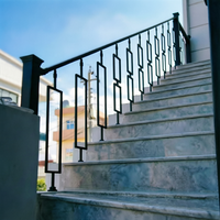 Balustrade Métallique Classique Populaire pour Intérieur, Balustres en Aluminium Creux Double Rectangle pour Rampes d'Escalier