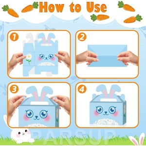 24-pack <b>Easter</b> Happy <b>Gift</b> <b>Box</b>, Rabbit Egg <b>Gift</b> <b>Box</b> with Handle, Customizable as per Requirements - Product Image 3