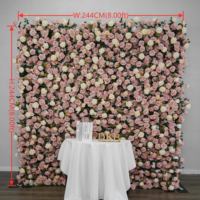 Décoration de mariage de luxe : Mur floral en gypsophile 8ft x 8ft, toile de fond en tissu enroulable 5D 7D, mur de fleurs artificielles de roses et de gypsophile
