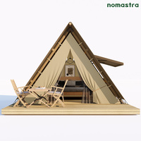 Tente triangulaire de luxe pour camping haut de gamme, abri élégant, installation rapide, tente safari, tentes de glamping en toile durable, respectueuses de l'environnement