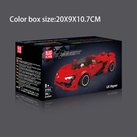 Ensemble de blocs de construction MOULD KING 27153, mini voiture de sport, voiture de course haute vitesse avec boîte de présentation, briques de construction MOC, jouets de puzzle