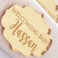 Anpassbare goldene Acryl Baby Name Plaque personal isierte Hochzeits feier und Baby party Kuchen Dekorieren Versorgung