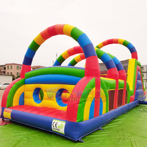 Parcours d'obstacles gonflable géant, château gonflable arc-en-ciel pour adultes - Product Image 1