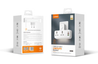 Multiprise LDNIO SC2311 avec 2 prises universelles, lampe de chevet tactile, extension de prise avec charge rapide 20W PD QC