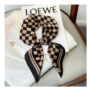 2024 New Stylish Chain Pattern Silky <strong>Neck</strong> <strong>Scarf</strong> Wrap <strong>Women</strong> Luxury Designer Inspired Print Silky Small Square Hair <strong>Scarves</strong> - Product Image 5