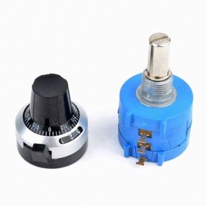 Potentiomètre de précision multitours série 3590S-2-500R 501, résistance réglable à 10 tours + 1 cadran de comptage des tours, bouton rotatif de 6,35 mm - Product Image 1