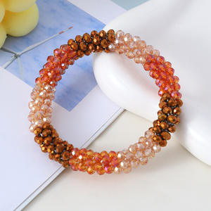Mode verre cristal perles de rocaille rouleau <span class=keywords><strong>Bracelet</strong></span> à la main élastique corde népal <span class=keywords><strong>Crochet</strong></span> Splashy cheveux Headrope bande pour les femmes - Product Image 4