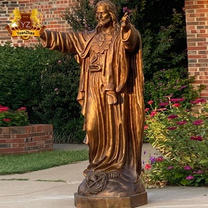 Precios de Estatuas de la Virgen María y Jesús de Bronce y Latón de Tamaño Real, Esculturas Religiosas de Metal de Diseño Personalizado - Product Image 5
