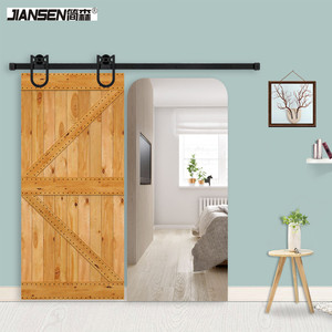 Kit de quincaillerie pour <span class=keywords><strong>porte</strong></span> de grange coulissante personnalisable Accessoire de base pour <span class=keywords><strong>porte</strong></span> en bois robuste noir Kit de quincaillerie pour <span class=keywords><strong>porte</strong></span> de grange suspendue - Product Image 5