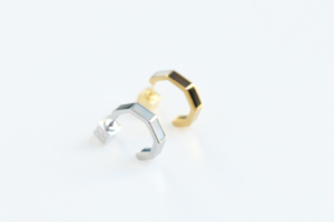 ต่างหูรุ่น Composition02 สีขาว ทอง 14K เพชร เครื่องประดับขายส่ง ผู้ผลิตเครื่องประดับชั้นดี ต่างหูร่วมสมัยแบบสั่งทำ OEM ODM - Product Image 6