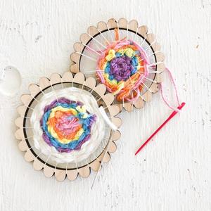 Kit de tissage miniature pour enfants, cercle carré en bois, petit métier à tisser - Product Image 1