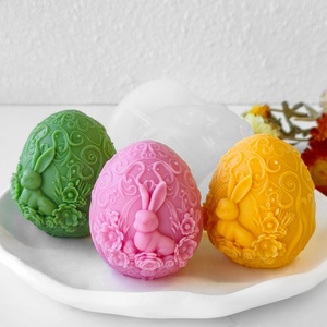 Easter Egg Rabbit Silicone Candle Mold Candle Making Supplies Easter Bunny Aroma Soap Plaster Chocolate DIY Clay <b>Crafts</b> - Product Image 1