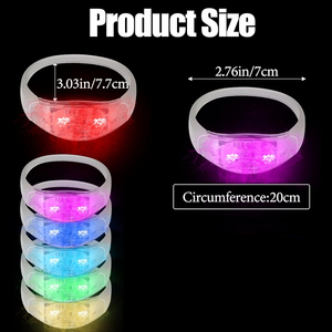 Pulsera de Silicona con Luces LED Intermitentes, Pulseras Rítmicas LED Activadas por Sonido - Product Image 3