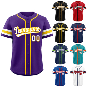 Op maat gemaakte mesh honkbalshirts met Amerikaanse maatvoering, stijlvolle sportkleding, gepersonaliseerd gestikt logo, naam, unisex, knoopsluiting, ademend - Product Image 1